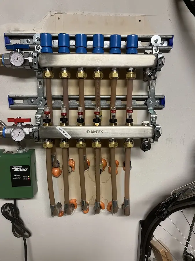 Plumber performing Gas Line Installation at a residential property in Meridian